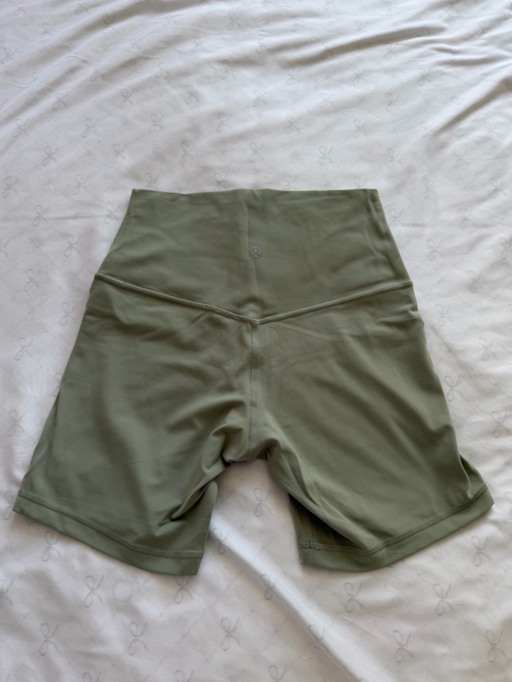 High-Waist Olive Green Lululemon Women's Biker Shorts